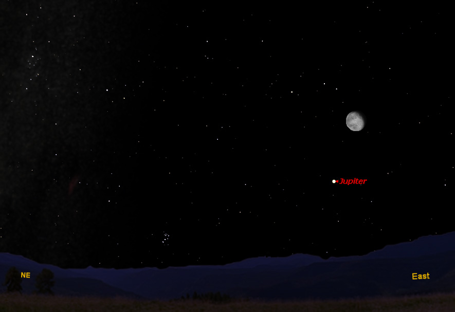Jupiter Teams Up With the Moon Tonight & Friday